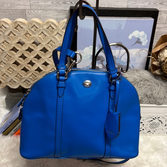 Coach Handbags - Coach Bag Peyton Cora Domed Satchel Blue
